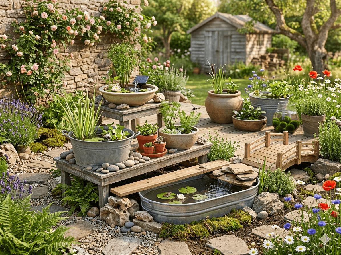 Mini Gartenteich Ideen 2026 – Kreative Wasserwelten für kleine Gärten