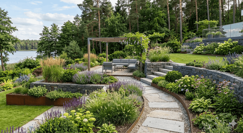 Garten Ideen leichte Hanglage 2026 – moderne Gestaltung für harmonische Höhenunterschiede