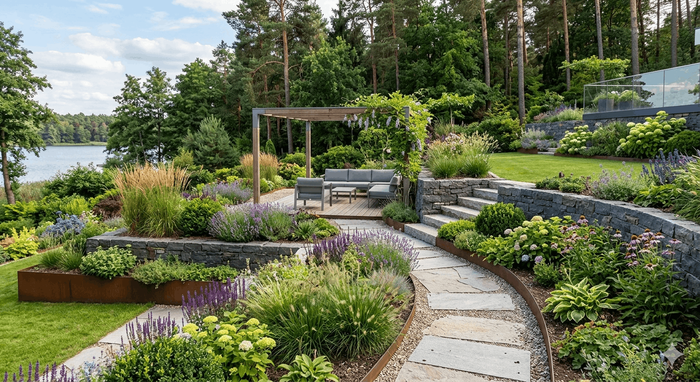 Garten Ideen leichte Hanglage 2026 – moderne Gestaltung für harmonische Höhenunterschiede