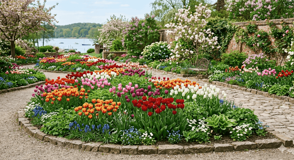 Tulpenbeet Ideen 2026 – moderne Gestaltung, Farben und Pflanzkonzepte für den Vorgarten