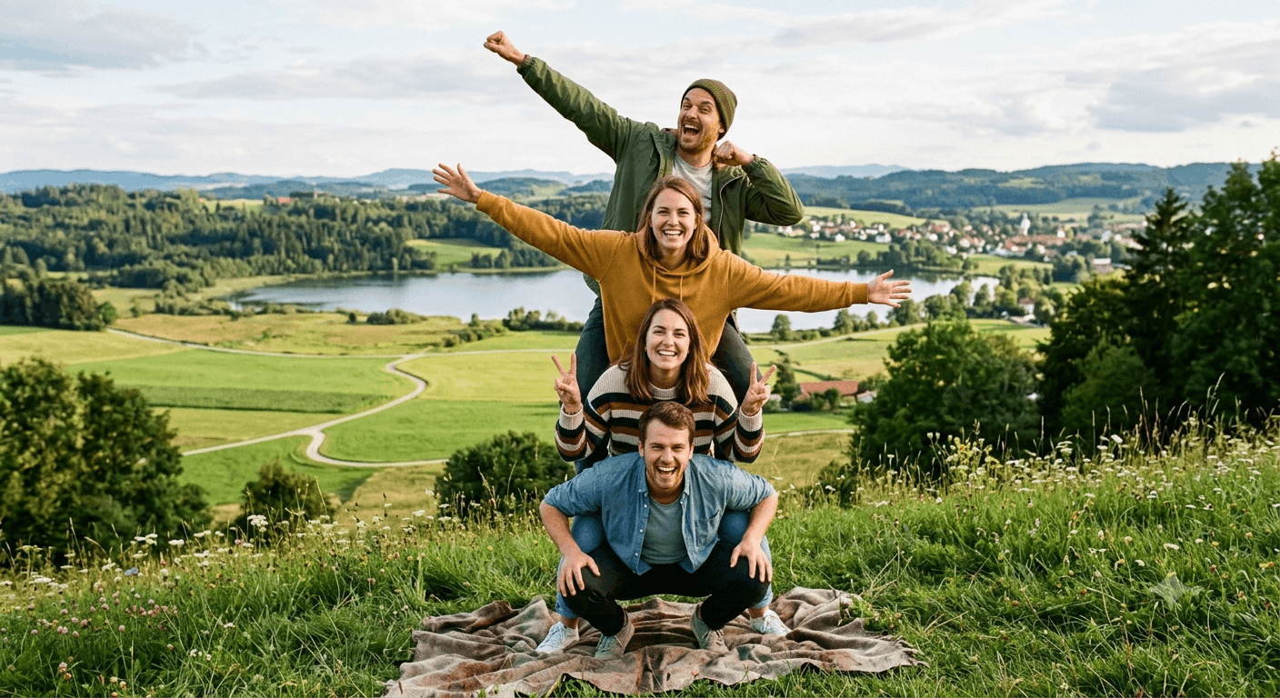 Lustige Fotoposen zu viert Ideen 2026 für kreative Gruppenfotos